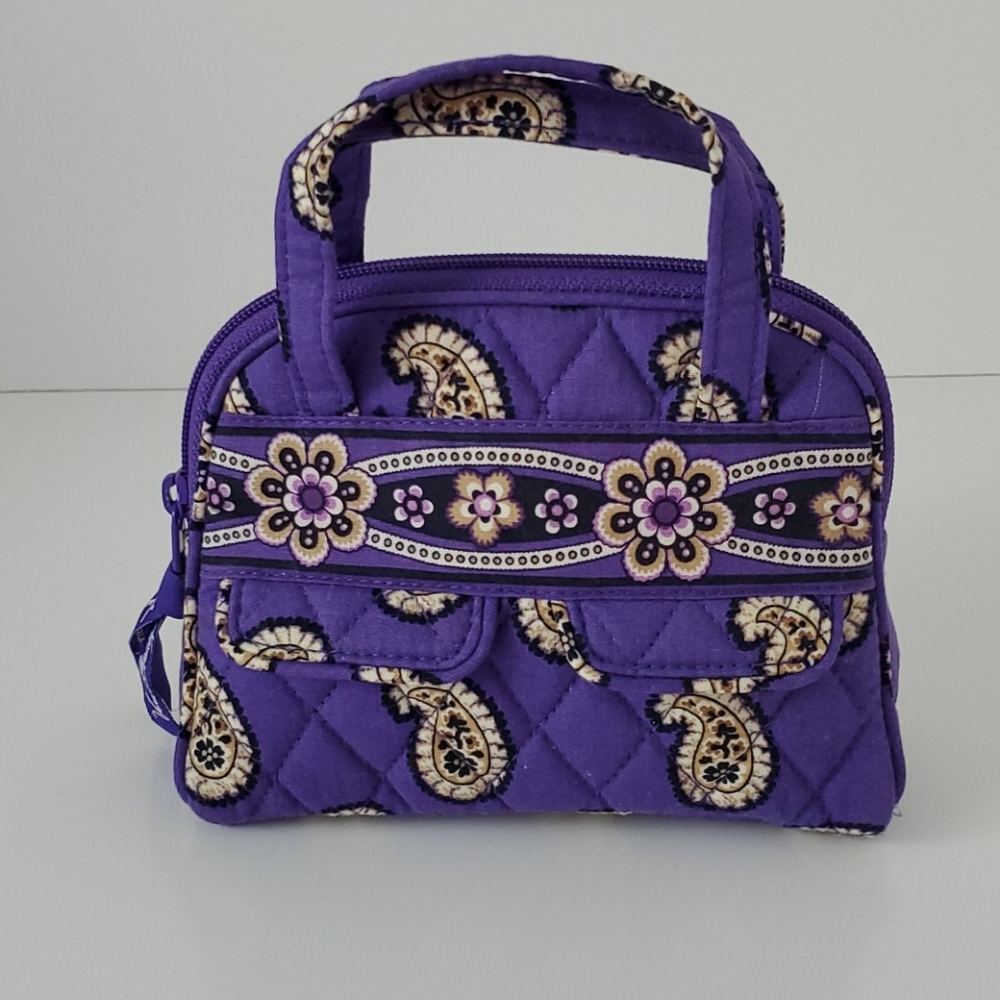 Vera Bradley Audrey Mini Bowler Cosmetic Bag Purple